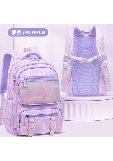 İlkokul Okul Öğrenci Çantası Mor Okul Sırt Çantası Kızlar İçin Açık Vizon