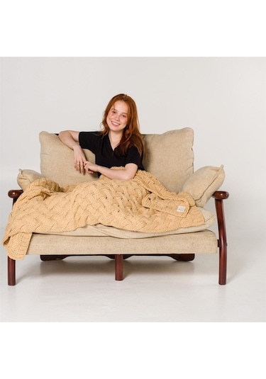 Serenita Saç Örgü Triko Tv Battaniyesi Throw Koltuk Şalı (538861582)-110X160