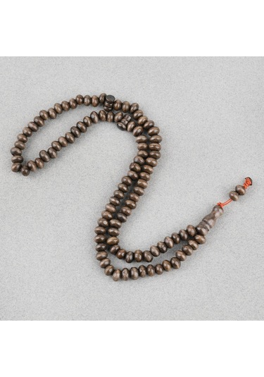 Şimşir Ağacı Renkli Vernikli 99luk Tekerlek Kesim 7x5mm Tesbih - Koyu Kahverengi Kahverengi