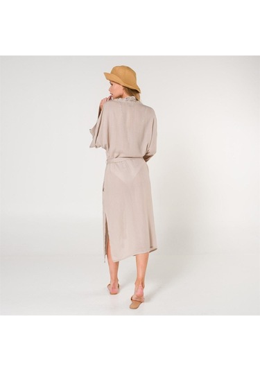 Eli Kadın Pul Baskılı Kimono-Taş-Standart Taş