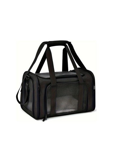 Tongdashop Siyah Havayolu Onaylı 15 Kg'a Kadar Kedi Taşıma Çantası Katlanır Mesh
