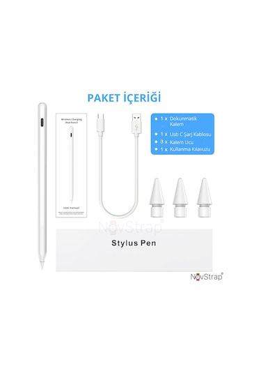 Novstrap Apple Uyumlu iPad Mini 5/6 İle Kalem Pencil Avuç İçi Red