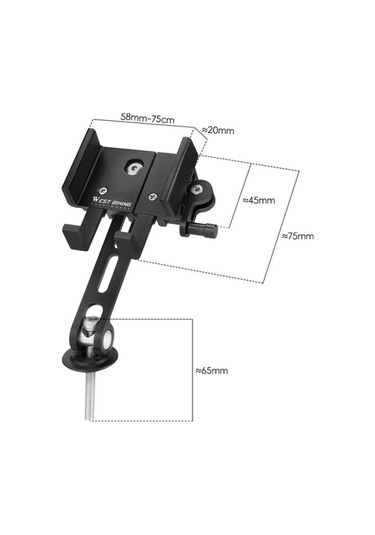 Tongxida Yp0715080 Alüminyum Telefon Tutucu, Siyah, Bisiklet Montajı, Bisiklet Gps Braketi, Uygun Siyah