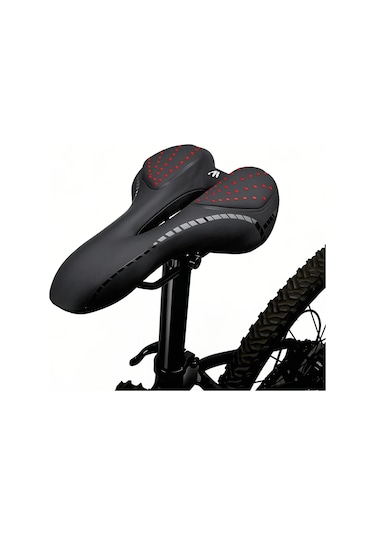 Tenfowee Kırmızı Jöle Dolgulu Bisiklet Oturagi - Yumuşak, Kalın, Orta Boşluklu Dağ Bisikleti Sırt Yastığı - Evrensel Uyumlu Aksesuar Kırmızı