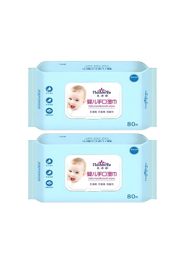 Vkemall Bebek Temizleme Mendili - 80'li Paket, Nemlendirici Özellikli, Yüz Ve Eller İçin Uygun Beyaz