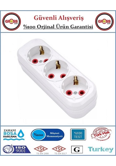 Fetih Üçlü Topraklı Grup Priz Klemensli - Kablosuz