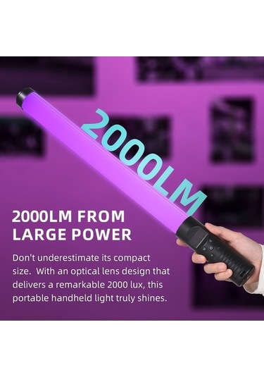 Moly 1200mah Rgb El Feneri 3000k-6000k 76 Led Crı 85ra Type-c 2000lm Parlaklık Ayarı Siyah Siyah