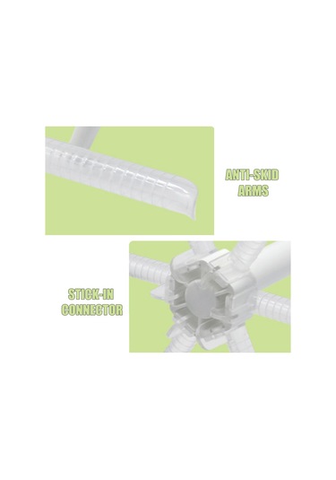 Yuntech01 Ev İçi Makarna Kurutma Rakası, 6 Kaymazsız Kollü, Kompakt Tasarım, Yemek Güvenli Malzeme, Beyaz Diğer