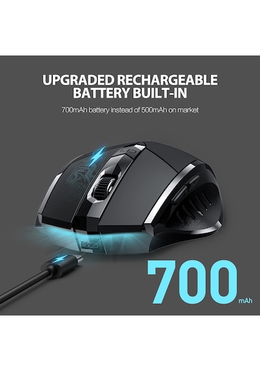 Kablosuz Fare Sessiz Şarj Edilebilir Kablosuz Bluetooth Fare Siyah Diğer