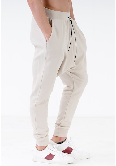 Jahr Marc Kordonlu Oversize Krem Erkek Şalvar Eşofman Altı Krem