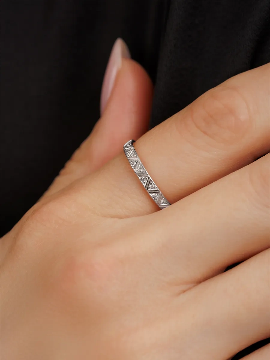 Veronika İnce 925 Ayar Gümüş Yol Yüzüğü 420718030 Gri