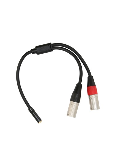 Youtek 3.5mm Dişi.stereo'dan Çift Xlr Erkek.3pin'e Dönüştürücü Kablo - Ses Kalitesi Ve Dayanıklılık - 0.3m Uzunluk