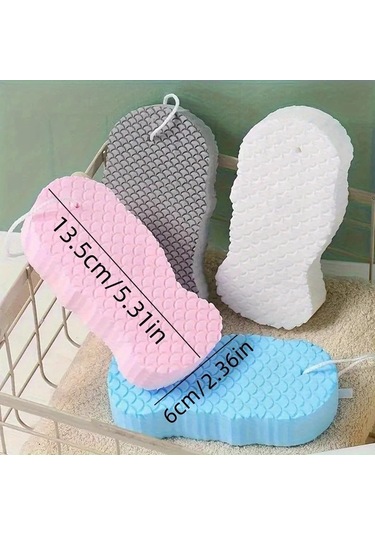 Fochsia Mavi 1/4 Adet Ultra Yumuşak Peeling Banyo Süngeri Yeniden Kullanılabilir Vücut Yıkama Mavi