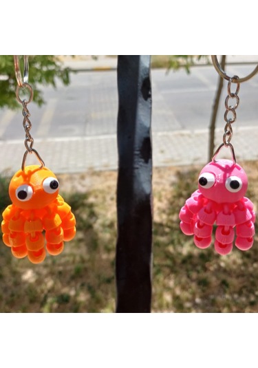 3dfuryam Hareketli Ahtapot Anahtarlık