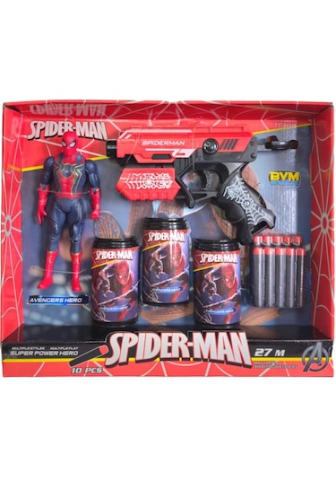 Prestij Bvm Oyuncak Hedefli Soft Mermili Spiderman Figürlü Dart Atan Fab.9520