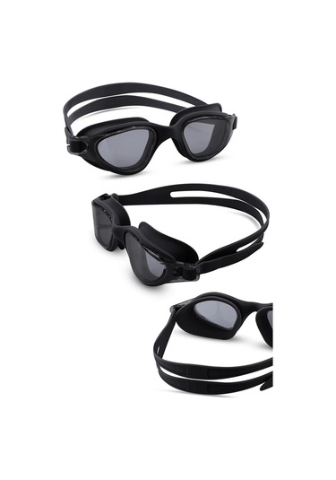 4lü Set Swimmer Pro Buğu Yapmaz Havuz Deniz Yüzücü Gözlüğü Boneli Tıkaçlı Uv Korumalı Yüzme Gri - Siyah
