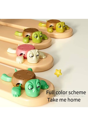 Yunboo Plastik Kap垫i Altlığı Kaplumbağa Figürü - 3 Yaş Ve Üzeri - 17.5x12.5x5 Cm - Masada Dekoratif Ve Fun Alet - Sarı Poşetli