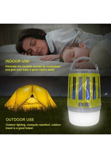 Bloomnest Mor Işık Elektrik Şoklu Sivrisinek Öldürücü, Taşınabilir Kamp Işığı