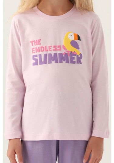 Roly Poly 3401 Garson Endless Kız Çocuk Pijama Takımı Pembe