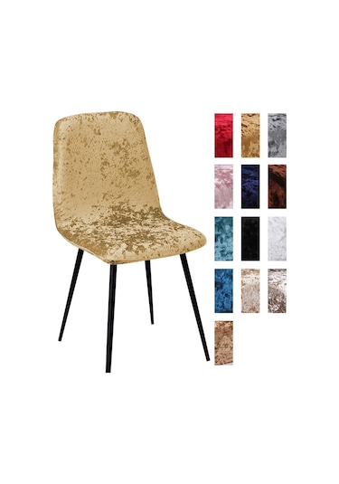 Altın Parlak Kadife Sandalye Örtüsü Bar Sandalyesi Örtüsü Kısa Sandalye Örtüsü Oturma Odası Koltuk Örtüsü