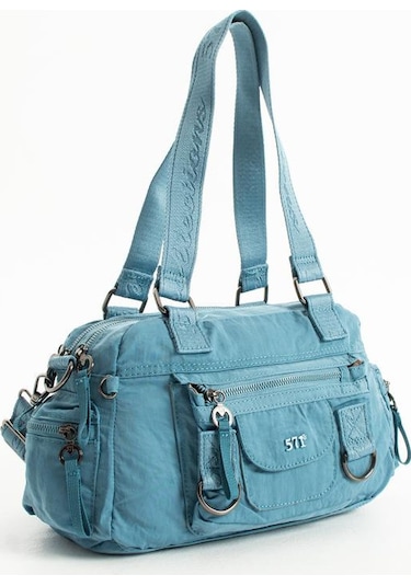 Kadın Omuz Çantası Çapraz Askılı Postacı Bayan Çantası 21 31 Cm Poliamid Hafif Kumaş Kol Çantası Mavi