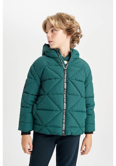 DeFacto Erkek Çocuk Su İtici Kapüşonlu Fermuarlı Cepli Mont C7385A824WNGN383