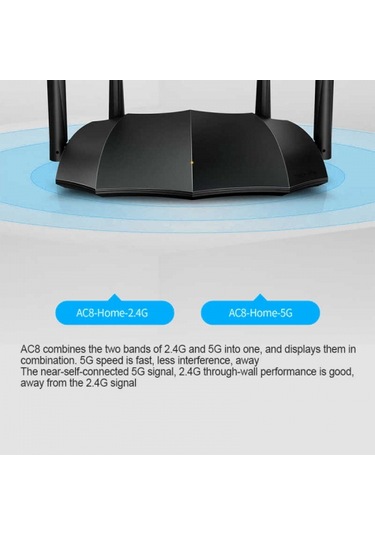 Tenda Ac8 Ac1200 4Port Wifi 2.4Ghz 5Ghz Dual. 4 X 6Dbi Anten. Rou