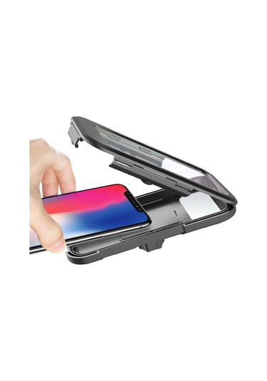 Padalink Bisiklet Ve Motosiklet İçin Yağmur Geçirmez Ayarlanabilir Telefon Tutucu - Büyük Boy, Kolay Kurulum Siyah