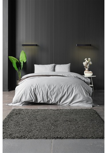 Pure Touch Nevresim Takımı Tek Kişillik Koyu Gri Koyu Gri