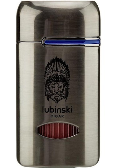 Lubinski Lion Kapaklı Delicili Tek Torch Puro Çakmağı Gunmetal