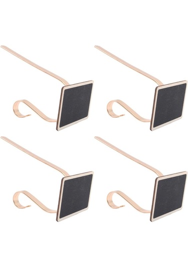 Suntek Çiftlik Evi Tahta Sağlam Yapılı Noel Çorabı Tutacağı Altın Kanca 4 Adet Çok Renkli