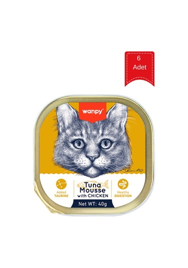 Wanpy Alutray Ton Balıklı Ve Tavuklu Yetişkin Kedi Konservesi 40 Gr X 6 Adet