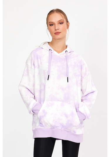 Alexandergardı Batik Desenli Kapüşonlu Oversize Sweatshirt Un-757a07 001