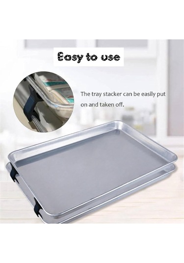 Fırın Tepsisi İstifleme Klipsleri, Tekrar Kullanılabilir Kurabiye Tepsisi İstifleme Klipsleri Mavi