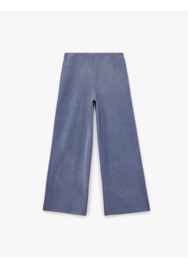 Koton Standart Bel Geniş Paça Pantolon Mavi 6sak40037ek Mavi
