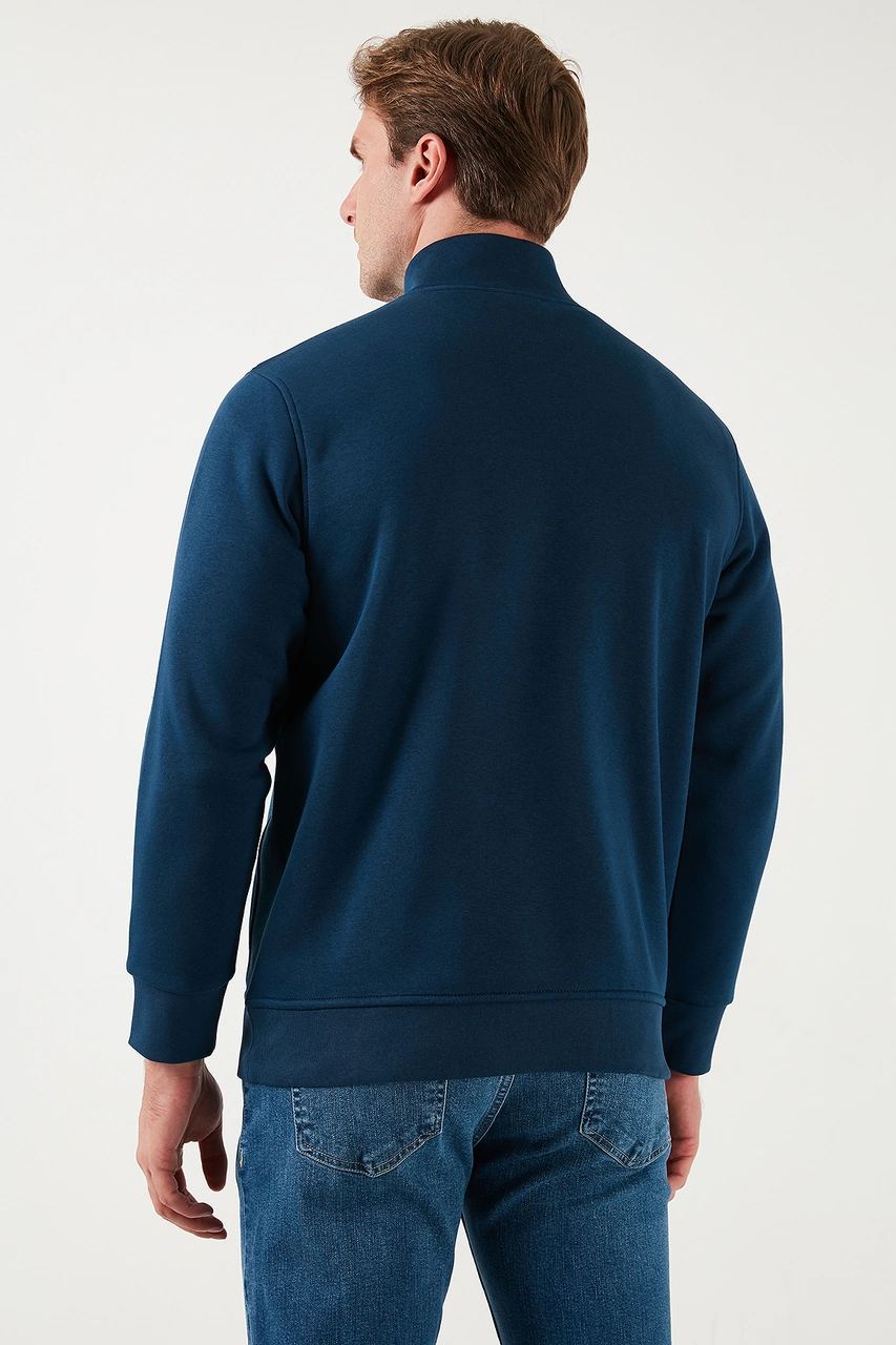 Buratti Pamuklu Regular Fit Dik Yaka 2'Li Paket Erkek Sweat 59052592S2 Ekru-Indigo