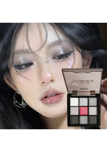 9 Renk Sedefli Glitter Mat Gümüş Gri Karbon Siyah Çimento Göz Farı Makyaj 312 C01