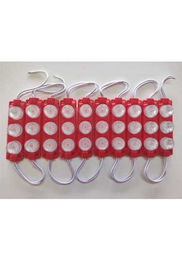 Replax Carub Camlı Parmak Led Lamba Kırmızı 12 Volt Su Geçirmez 10'lu 3m