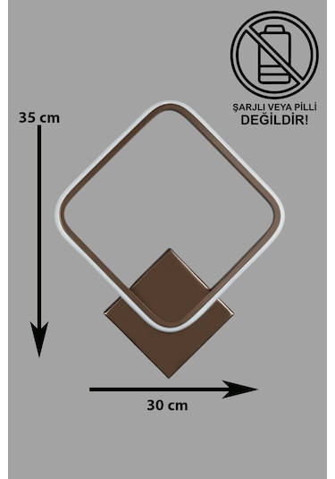 Kira Aplik Kahverengi Gün Işığı Ledli Banyo Hol Led Duvar Aplik Kahverengi