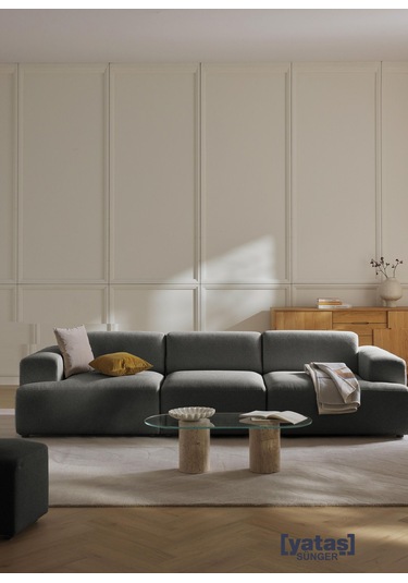 Most Mollista 3 Modül Kanepe Koltuk 41 Koyu Antrasit Keten Kumaş