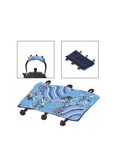 Homyl Çaydanlık Kolu Mat Kumaş Eldiven Kamp Seyahat Için Mavi Mavi Diğer