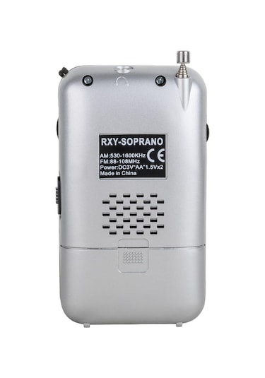 Roxy Rxy Soprano Cep Tipi Mini Analog Radyo Gri