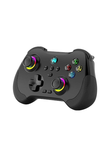 Z01 Pc/ps4/ps3/Apple Uyumlu iOS/switch/android Telefon Tv Tablet Titreşimli Rgb Bluetooth Joystick Gamepad Siyah