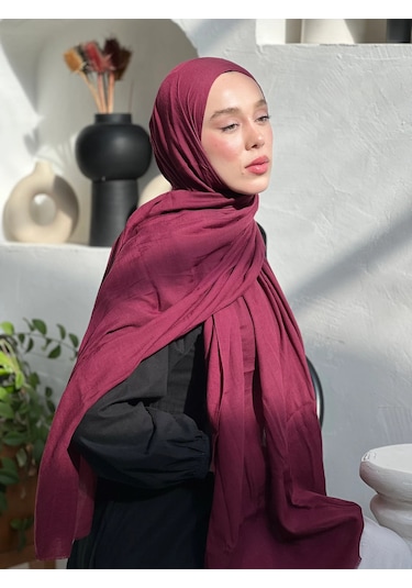 Moda Kaşmir Neo Pamuk Şal Serisi Vişne
