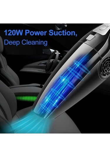 Shineyee 7. Nesil 120w Araç İçi Vakum Makinesi - Kuru Ve Islak Temizleme İçin Güçlü Emiş, Altın Turuncu