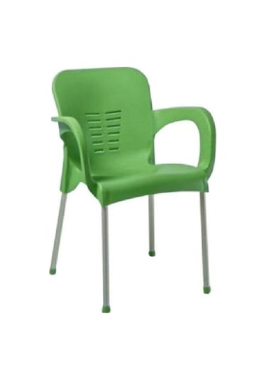 Sadikplastik 4 Adet Metal Ayaklı Eyfel Plastik Sandalye Yeşil