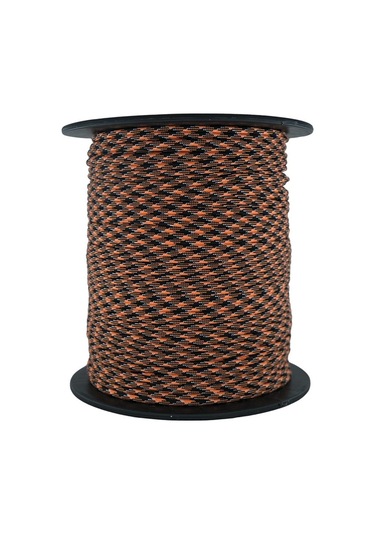 Mg Ropes Paracord İp 4 Mm Turuncu Siyah Desen No:69 10 Metre Çok Renkli