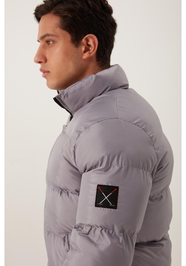 Polo State Erkek Regular Fit Şişme Mont Gri