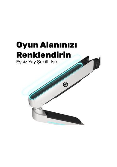 Npo Std54024hlw Elysium 27"-35" Amortisörlü Rgb Profesyonel Gaming Vesa Çift Kol Monitör Tutucu