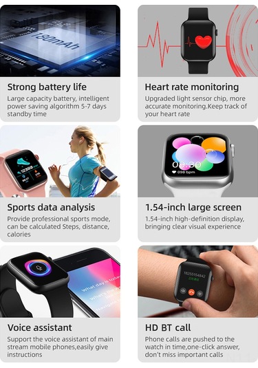 Neevoyu T500 Plus 1.54 " Tam Dokunmatik Ekranlı Akıllı Saat (İthalatçı Garantili)